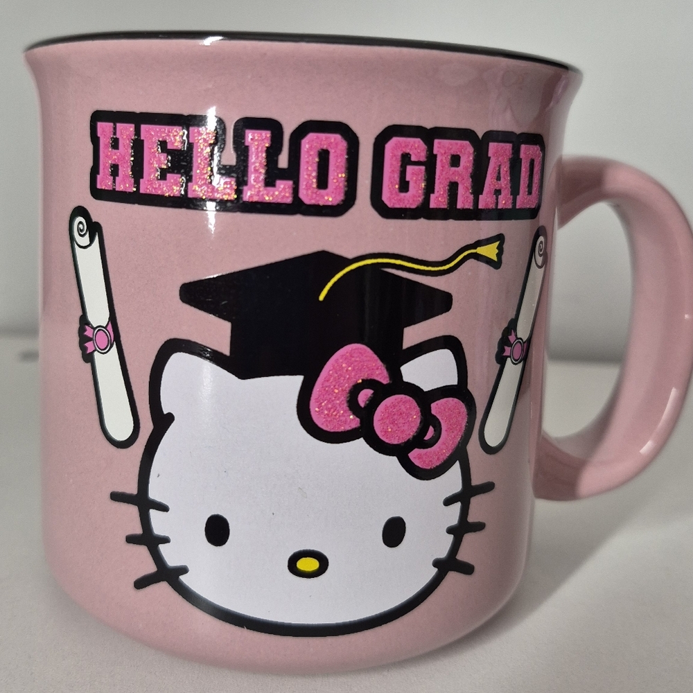 Hello Kitty " Hello Grad " Graduatuon Mug Pink Diploma School